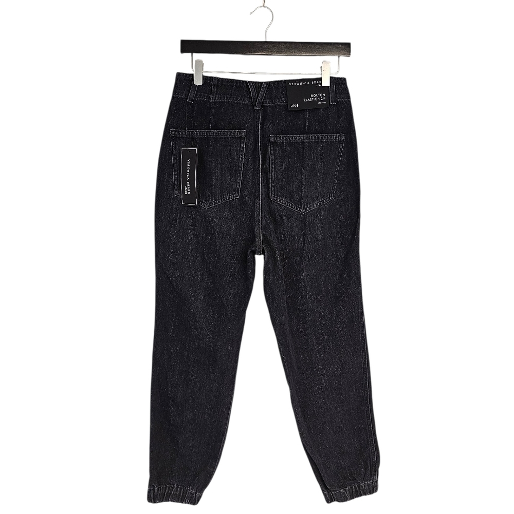 Veronica Beard Bolton With Cargo Pocket Elastic Hem High Rise Black Jeans 29 NWT - Picture 3 of 11
